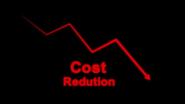 Cost reduction concept animation, corporate business efficiently save cost.