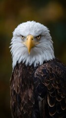 Obraz premium Majestic Bald Eagle Portrait on Blurred