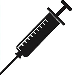 Simple black silhouette of a syringe