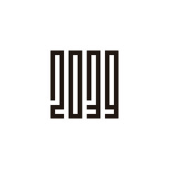 Number 2, 0, 3 and 9 square, rectangle geometric symbol simple logo vector