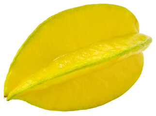 Fresh yellow starfruit on white background, Starfruit tropical fruit photography isolate om white with clipping path PNG file.
