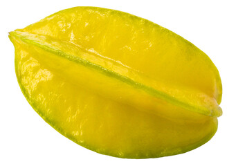 Fresh yellow starfruit on white background, Starfruit tropical fruit photography isolate om white with clipping path PNG file.