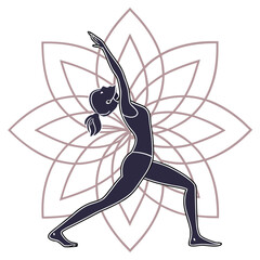 Yoga Lotus Pose Silhouette — Minimalist Geometric Flat Vector Illustration