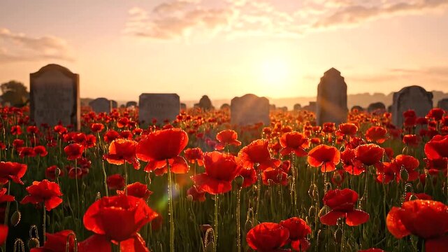 Poppy Field at Dawn - A Remembrance Day Tribute in Natures Embrace.