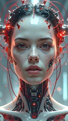 Cyberpunk woman, futuristic portrait