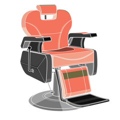 Armchair barber tools barber chair design illustration for barbershop.