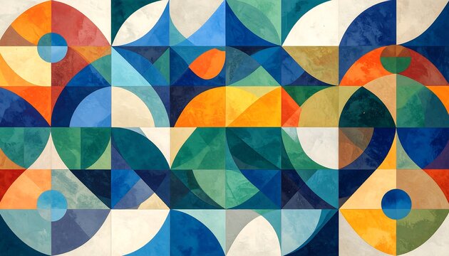 Abstract geometric pattern with blended colors