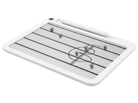 Magnetic drawing tablet with a stylus and metal balls for kids on a transparent background