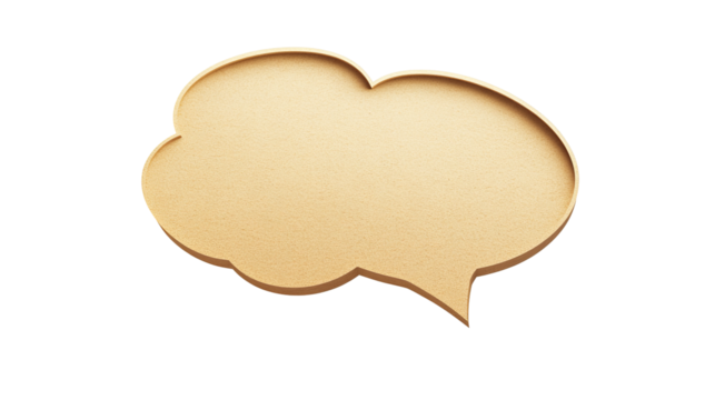 Beige speech bubble, 3D style