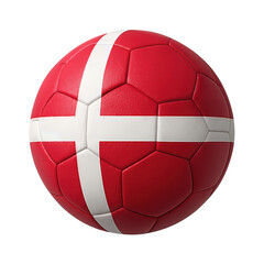 Obraz premium Soccer Ball with Danish Flag Design. Ai generation