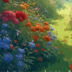 Various oil paintings, flowers, lakes, landscapes, butterflies, rabbits, spotted deer, roses, peonies, forests, marine life