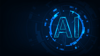 HUD technology background artificial internet digital tech circle with line circuit futuristic concept