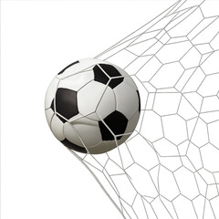 Fototapeta premium Soccer Ball in Goal Net. Ai generation