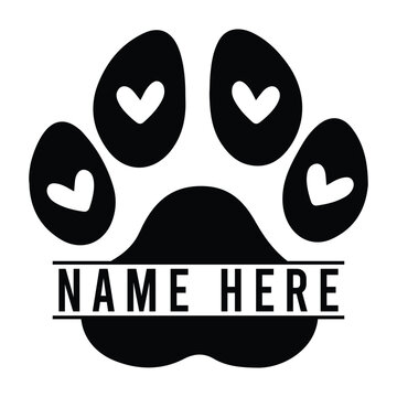 Customizable Pet Paw Print with Name Space