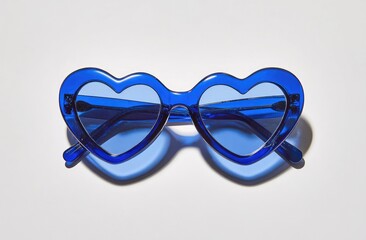 Fototapeta premium Heart-shaped, vibrant blue sunglasses (4)