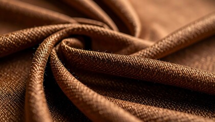 Close-up of rich brown fabric texture