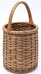 Light brown woven basket with handle