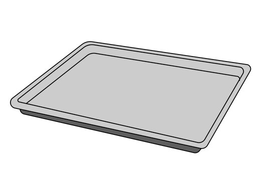 Oven baking tray illustration for pastry preparation, cookie baking, bread making, and kitchen culinary projects