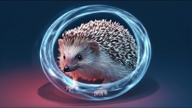 Hedgehog in abstract circle