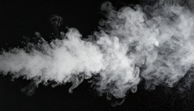 Abstract image of white wispy smoke plumes against a stark black backdrop, suggesting motion and ethereal quality