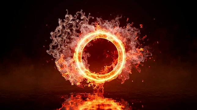 Burning hot fiery numbers glow with an alphabet of flames
