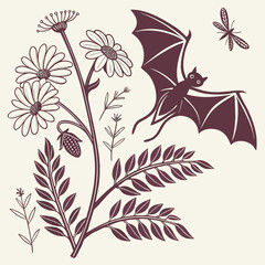 Vintage Halloween Botanical Specimens Invitation