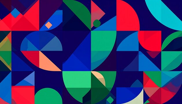 Abstract geometric shapes in vibrant colors (3) - Powered by Adobe