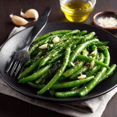 Roasted green beans with herbs and garlic