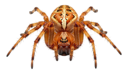 Isolated Orb-Weaver Spider in Sharp Focus Shows Details of its Anatomy and Color Patterns