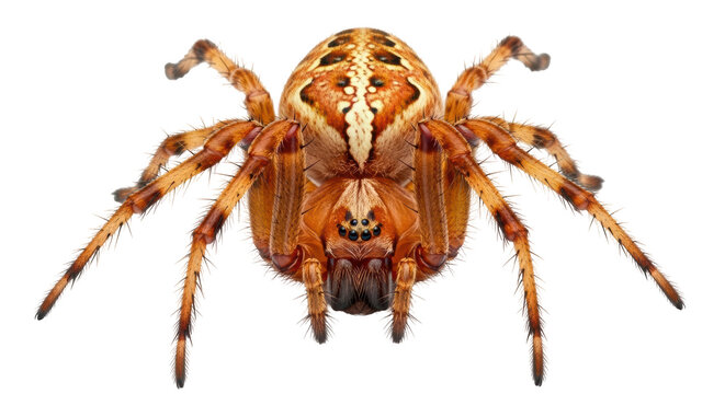 Isolated Orb-Weaver Spider in Sharp Focus Shows Details of its Anatomy and Color Patterns - Powered by Adobe