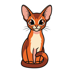 Playful Abyssinian: A charming Abyssinian cat, with its distinctive ticked coat and large, expressive eyes, sits regally, exuding an aura of feline grace.