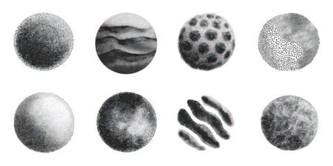 Abstract Black And White Circular And Linear Textures