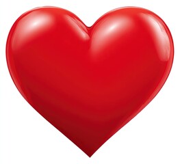 Glossy, vibrant red heart graphic