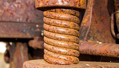 Close-up of rusty spring mechanism