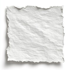 Obraz premium Crumpled square piece of white paper with torn edges