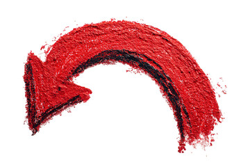 Red Grunge Arrow on Transparent Background
