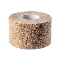 Rolled-up beige athletic tape