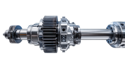 Milling machine spindle rotating background isolated on a Transparent background, PNG file.