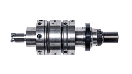 Milling machine spindle with cutting bit background isolated on a Transparent background, PNG file.