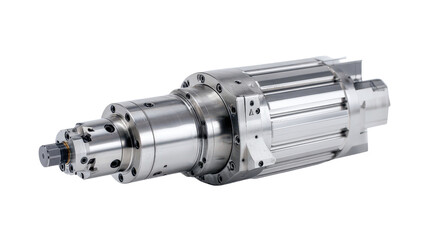 Milling machine tool post and spindle background isolated on a Transparent background, PNG file.