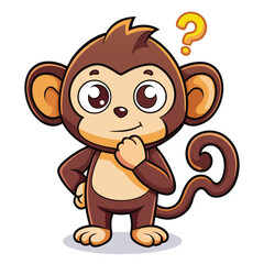 A fun cartoon illustration of a cute brown bear character chewing a banana