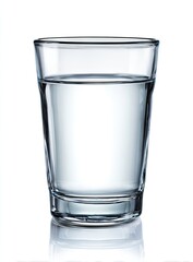 Clear glass tumbler filled with water