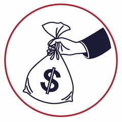 illustration of a hand holding a coin