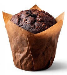Chocolate muffin in brown paper liner (1)