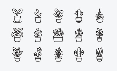 Doodle Plant Interior Decor Graphic Pack