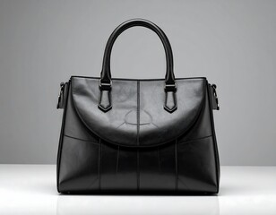 Black leather tote bag.  High-quality