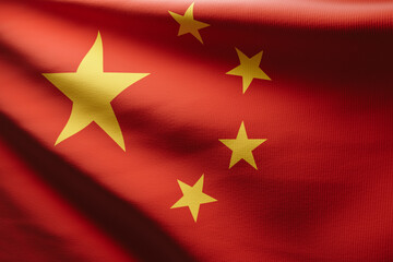 Waving China Flag in the Wind. 3d rendering