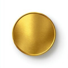 Gold circular badge, polished metal