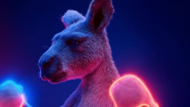 Kangaroo boxing digital art