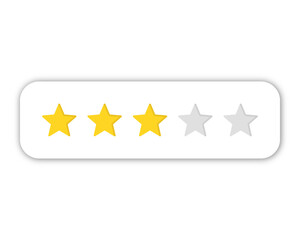 3 star rating PNG with transparent background, average customer review feedback icon for neutral...